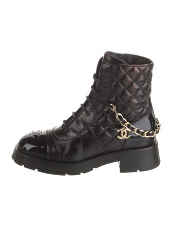 Chanel 2022 Interlocking CC Logo Combat Boots