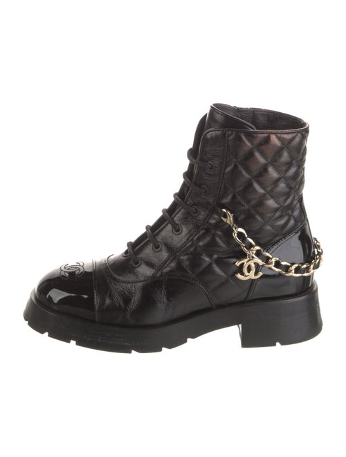 Chanel 2022 Interlocking CC Logo Combat Boots