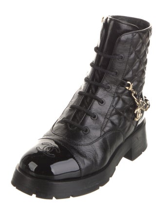 Chanel 2022 Interlocking CC Logo Combat Boots