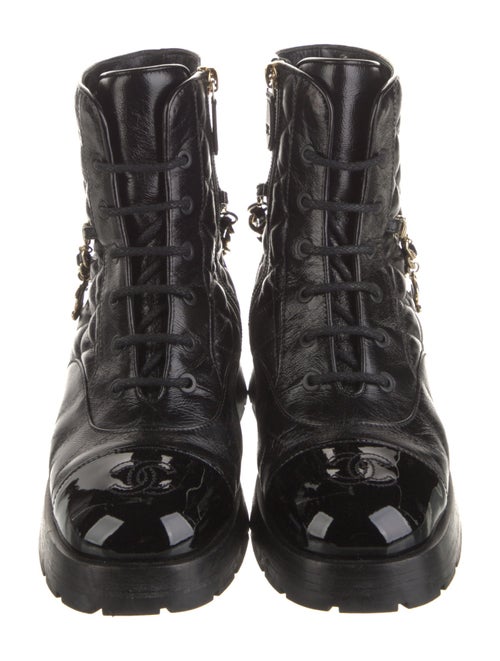 Chanel 2022 Interlocking CC Logo Combat Boots