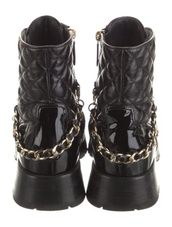 Chanel 2022 Interlocking CC Logo Combat Boots