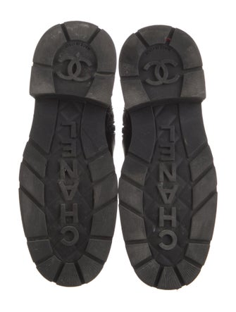 Chanel 2022 Interlocking CC Logo Combat Boots
