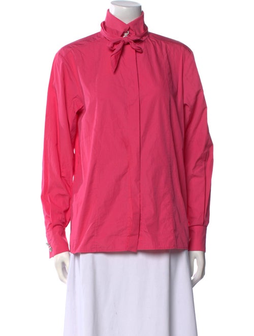 Chanel 2021 Tie Neck Button-Up Top