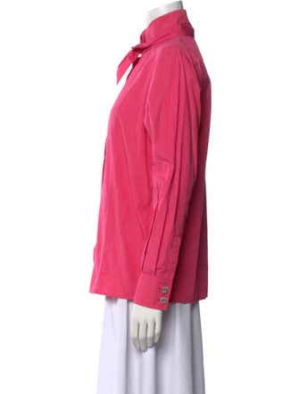 Chanel 2021 Tie Neck Button-Up Top