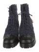 Chanel Interlocking CC Logo Tweed Combat Boots