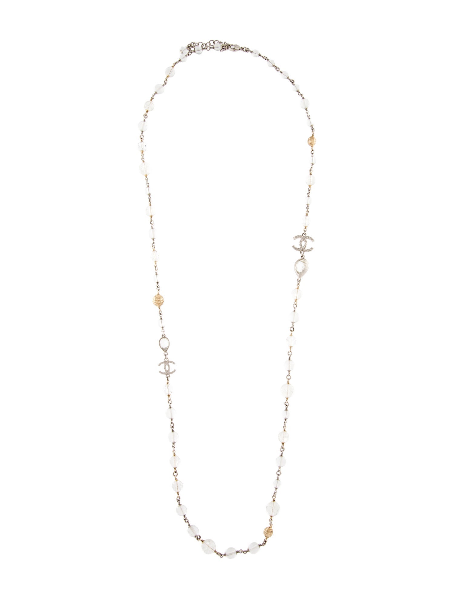 Chanel Resin & Strass CC Bead Station Necklace