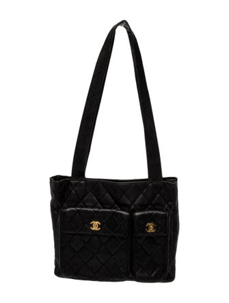 Chanel Quilted Double Pocket Tote