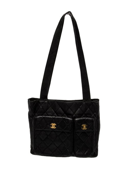 Chanel Quilted Double Pocket Tote