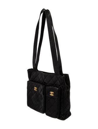 Chanel Quilted Double Pocket Tote