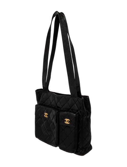 Chanel Quilted Double Pocket Tote