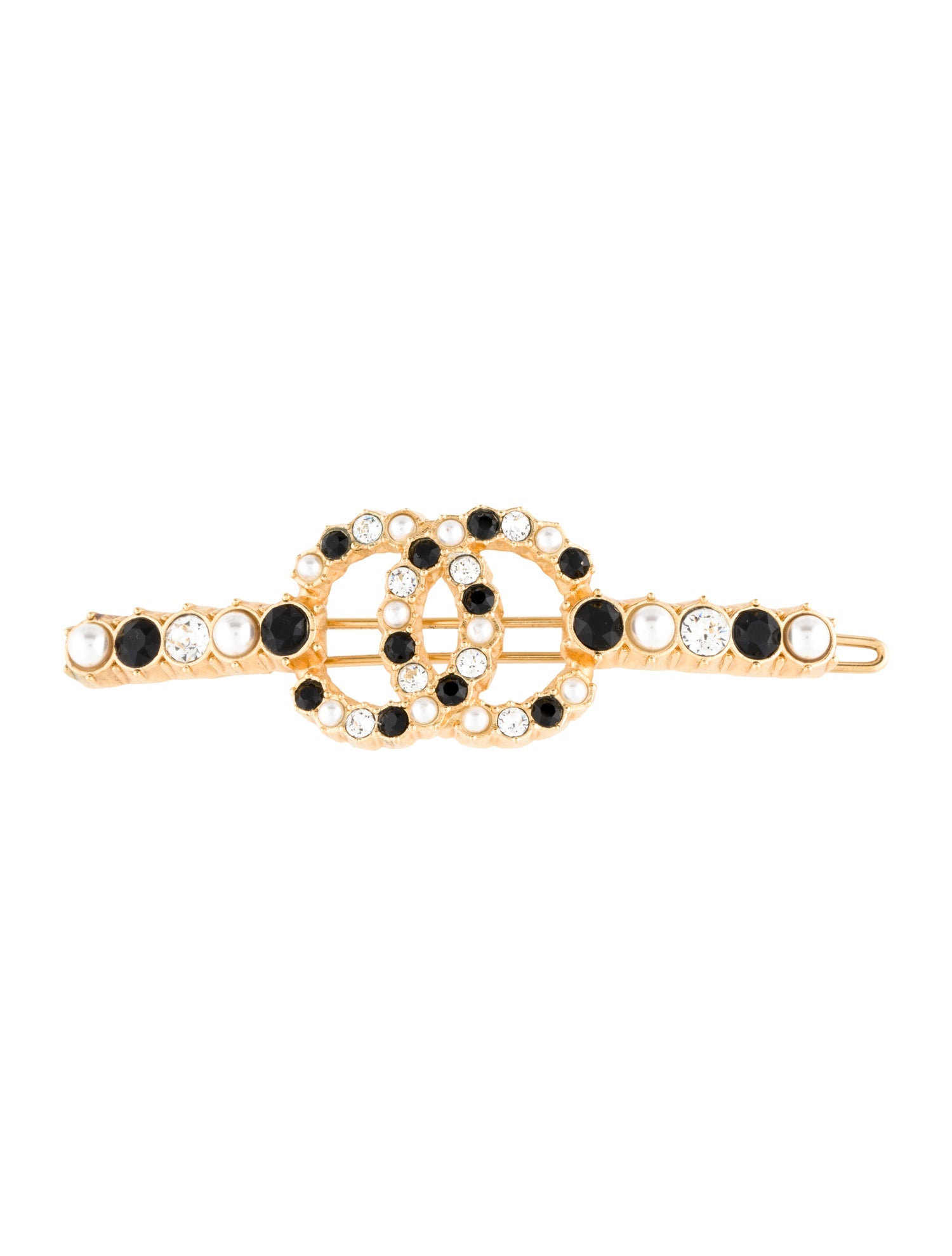 Chanel CC Crystal & Faux-Pearl Hair Pin