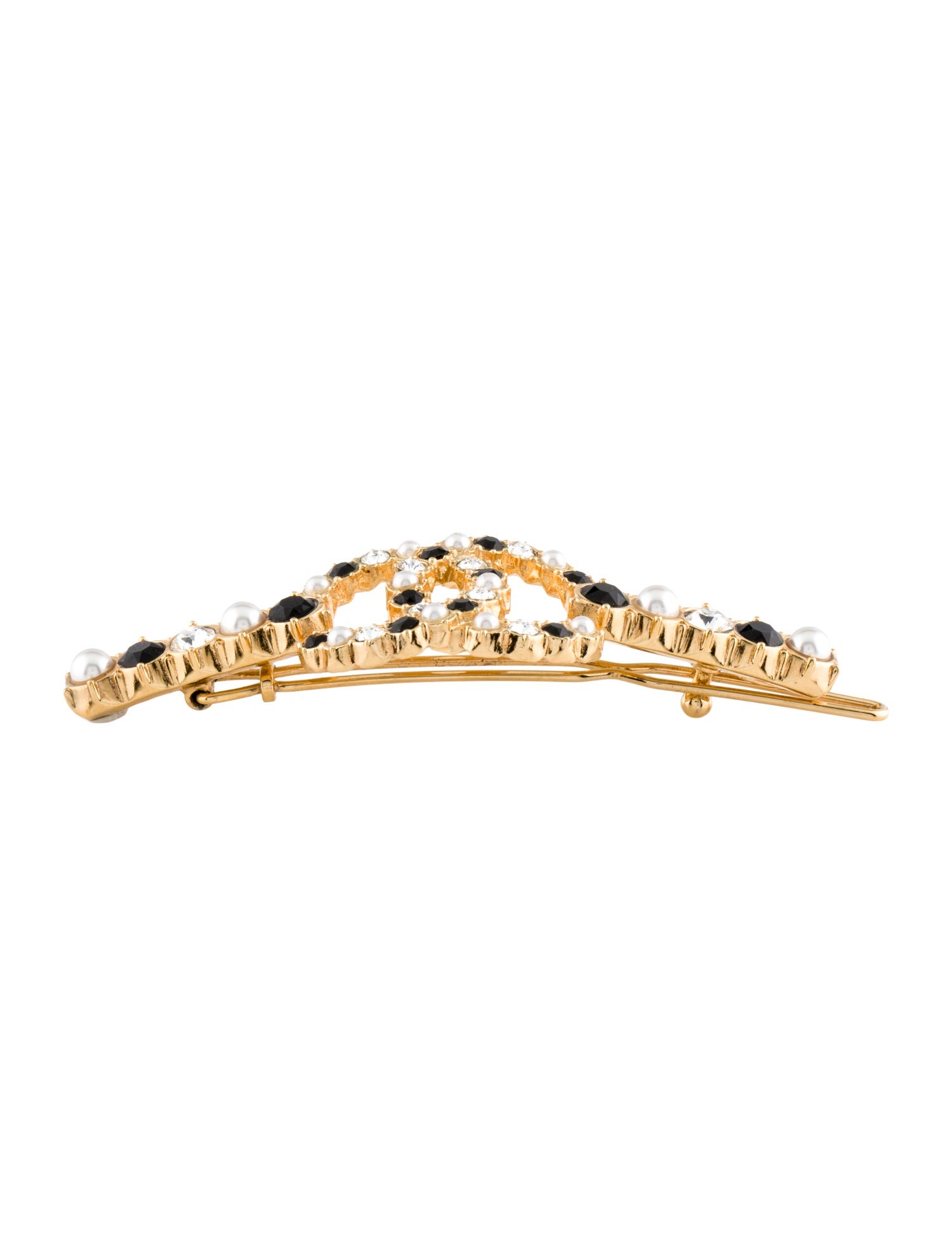 Chanel CC Crystal & Faux-Pearl Hair Pin