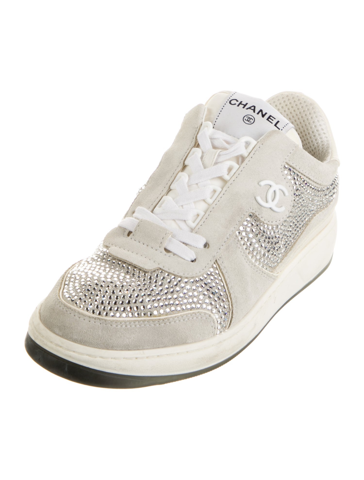 Chanel Interlocking CC Logo Suede Sneakers