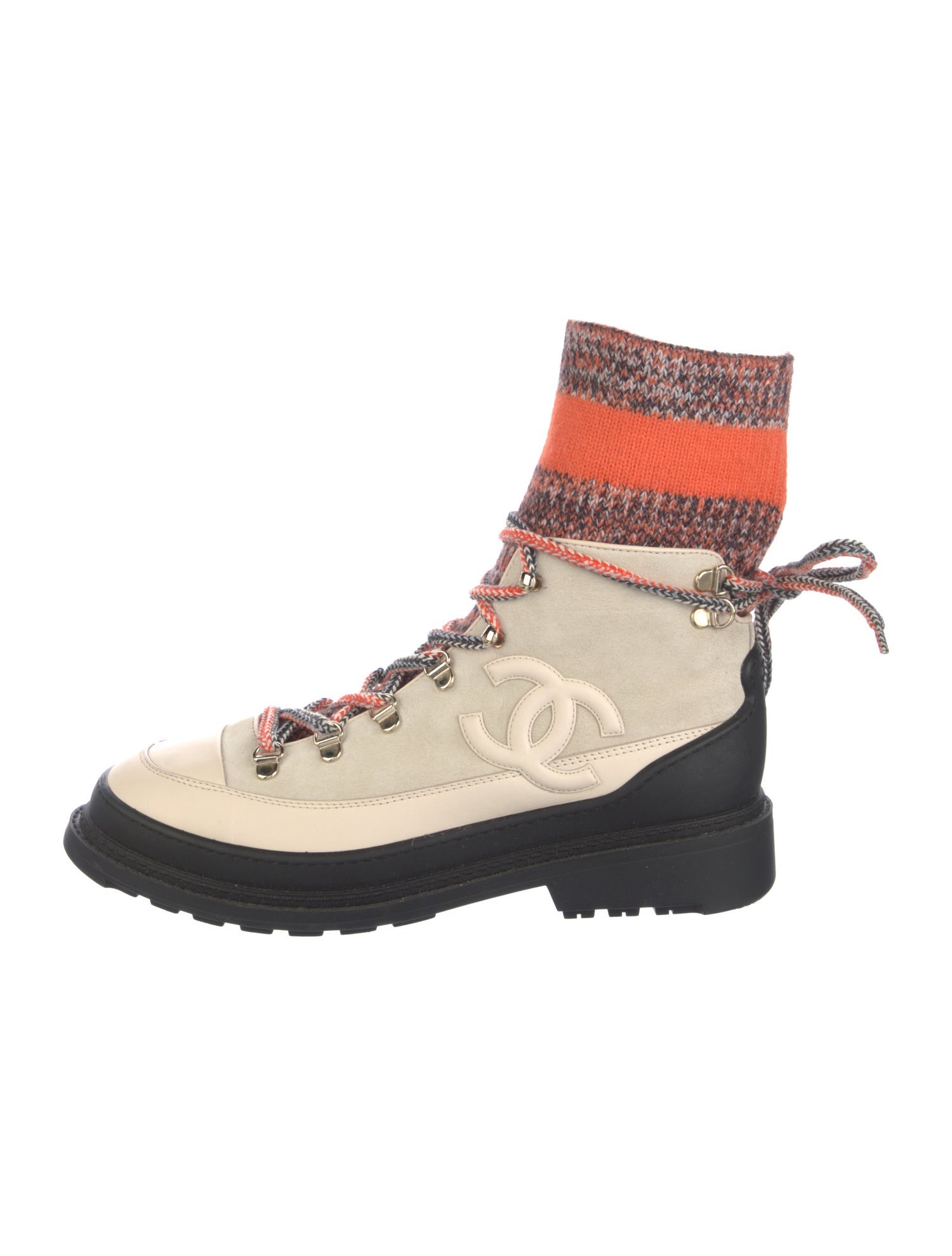 Chanel 2019 Interlocking CC Logo Combat Boots