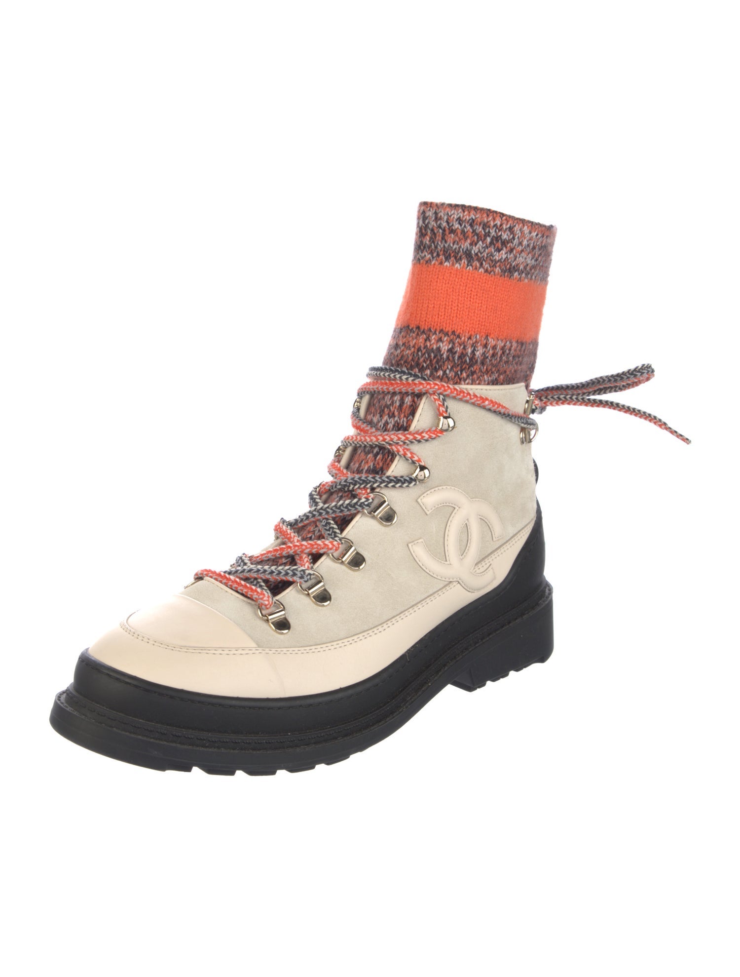 Chanel 2019 Interlocking CC Logo Combat Boots