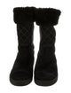 Chanel Interlocking CC Logo Suede Boots