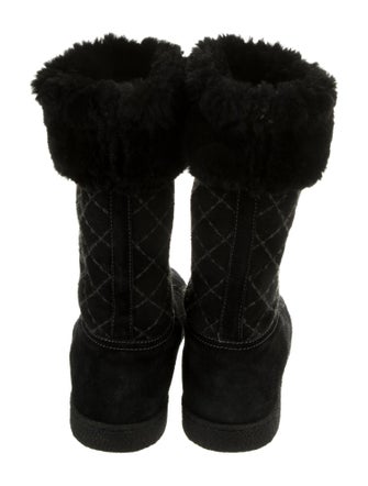 Chanel Interlocking CC Logo Suede Boots