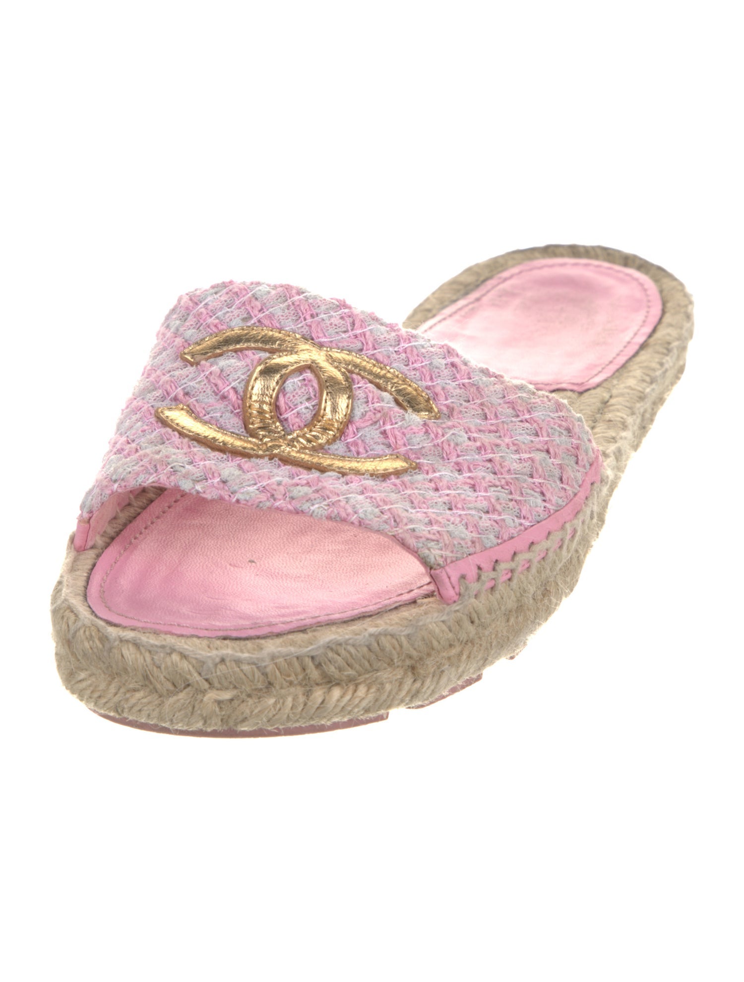 Chanel Interlocking CC Logo Jute Espadrilles