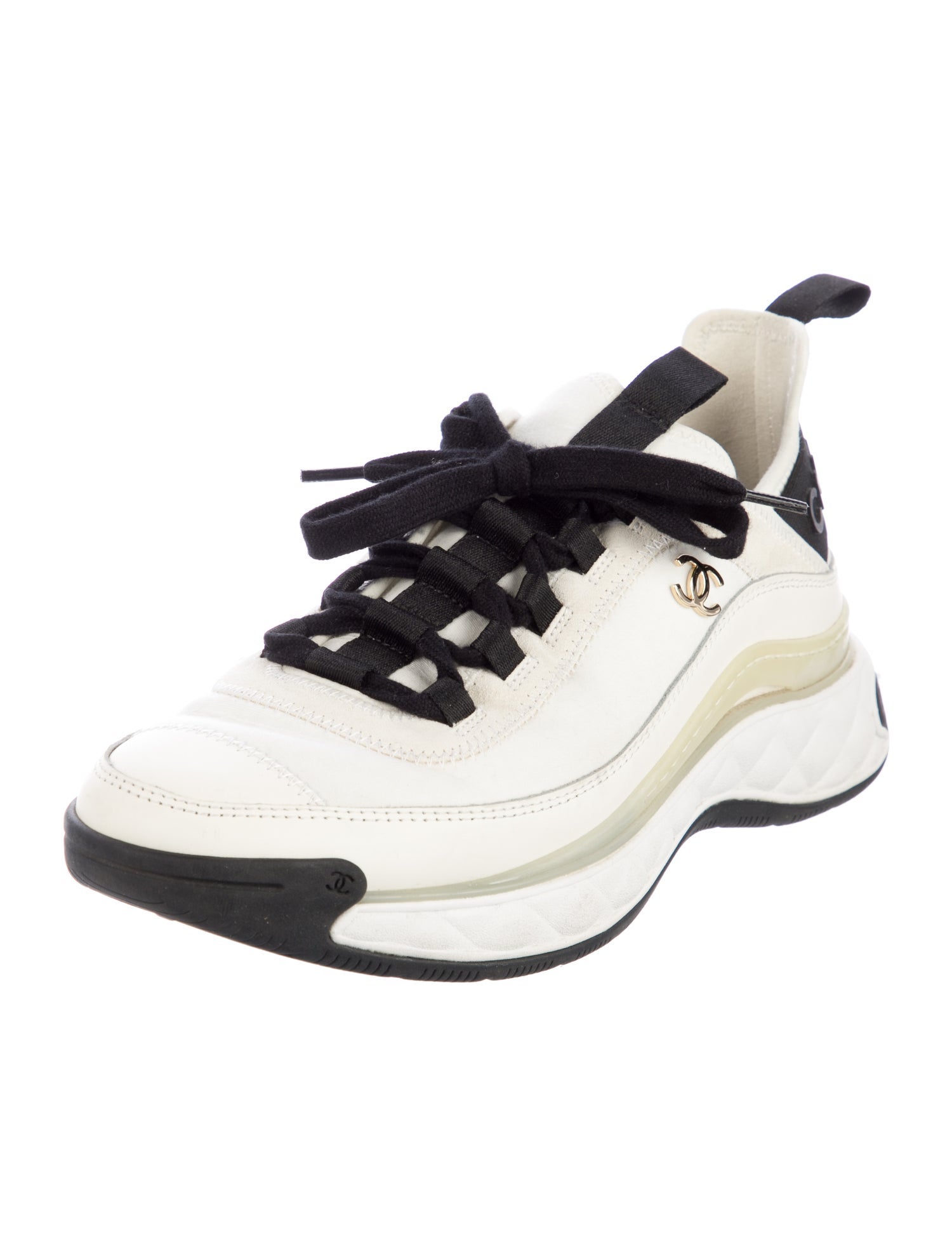 Chanel Interlocking CC Logo Calfskin Sneakers