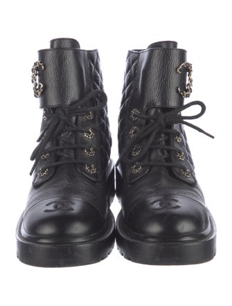 Chanel 2020 Interlocking CC Logo Combat Boots
