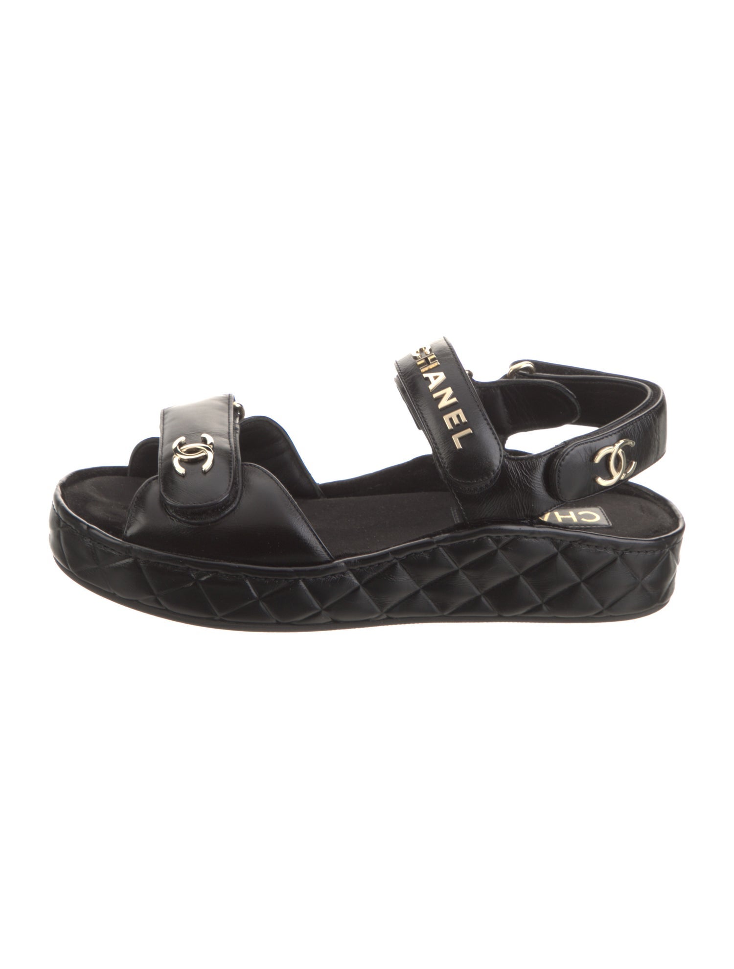 Chanel 2021 Interlocking CC Logo Slingback Sandals