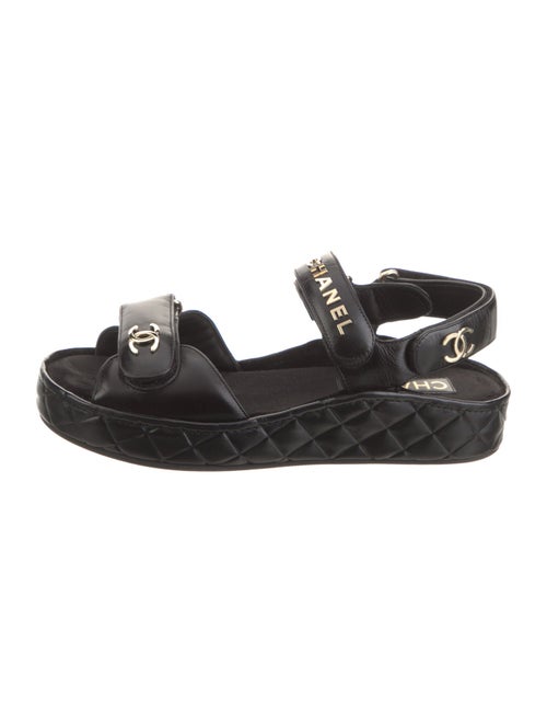 Chanel 2021 Interlocking CC Logo Slingback Sandals