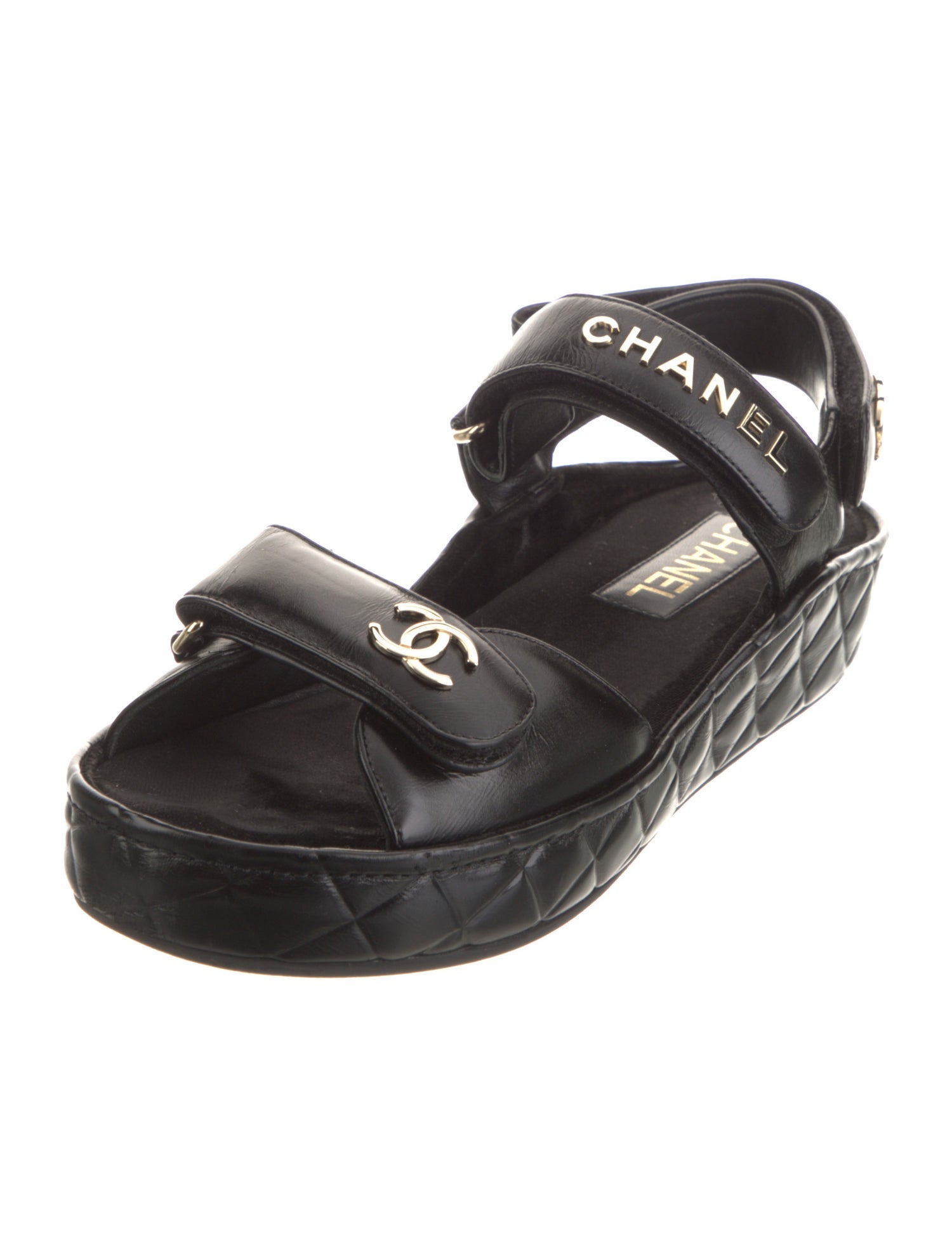 Chanel 2021 Interlocking CC Logo Slingback Sandals