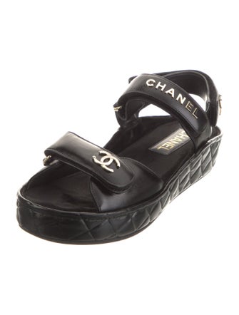 Chanel 2021 Interlocking CC Logo Slingback Sandals