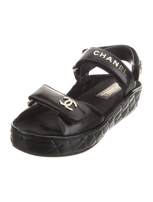 Chanel 2021 Interlocking CC Logo Slingback Sandals