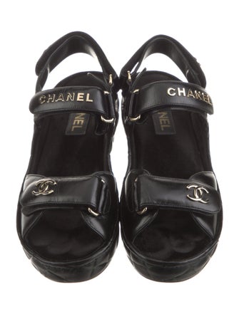 Chanel 2021 Interlocking CC Logo Slingback Sandals