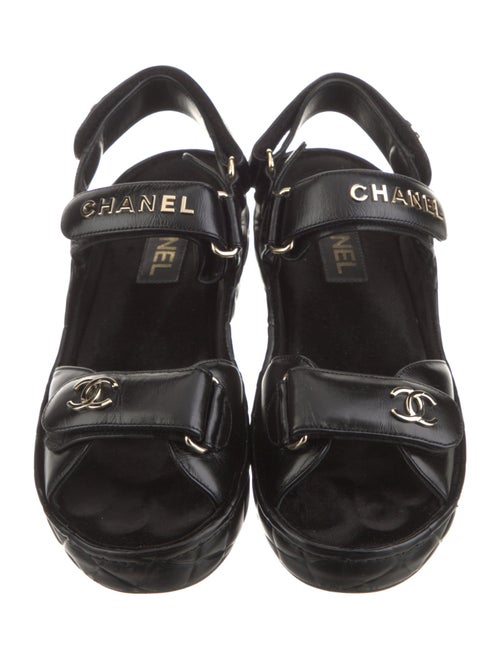 Chanel 2021 Interlocking CC Logo Slingback Sandals