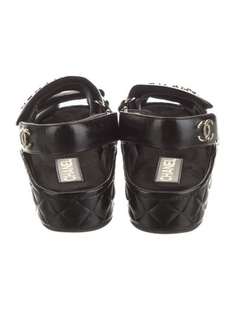 Chanel 2021 Interlocking CC Logo Slingback Sandals