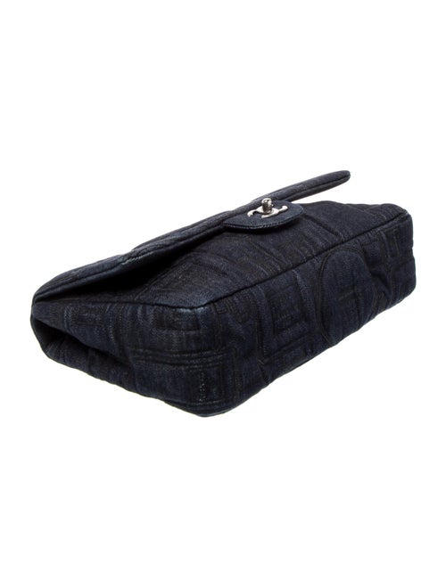 Chanel Denim Perfume Embroidered Jumbo Flap Bag