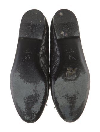 Chanel Interlocking CC Logo Leather Ballet Flats