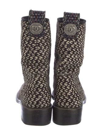Chanel Interlocking CC Logo Ponyhair Moto Boots