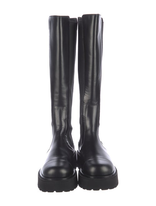 Chanel Interlocking CC Logo Leather Rain Boots