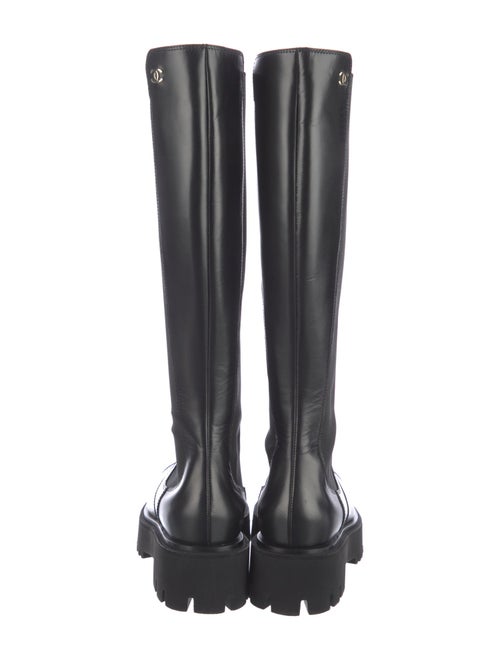 Chanel Interlocking CC Logo Leather Rain Boots