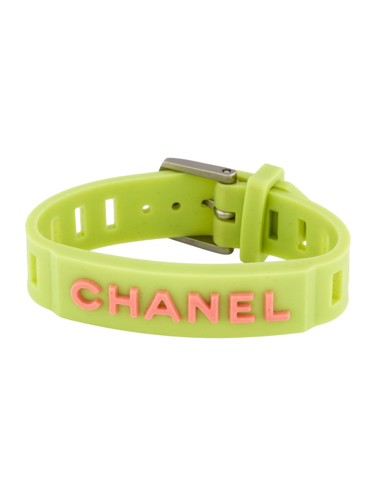 Chanel Vintage Rubber Logo Wrap Bracelet