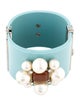 Chanel Faux Pearl, Resin & Strass Hinged Cuff