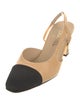 Chanel Interlocking CC Logo Leather Slingback Pumps