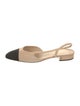 Chanel Interlocking CC Logo Suede Slingback Flats