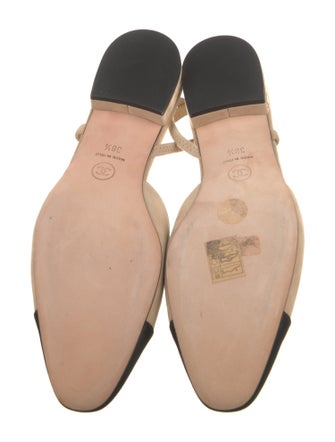 Chanel Interlocking CC Logo Suede Slingback Flats