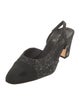Chanel Interlocking CC Logo Tweed Slingback Pumps