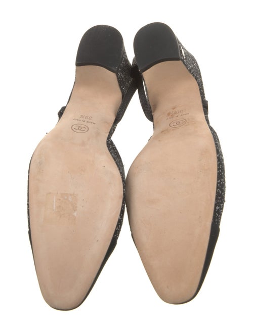 Chanel Interlocking CC Logo Tweed Slingback Pumps