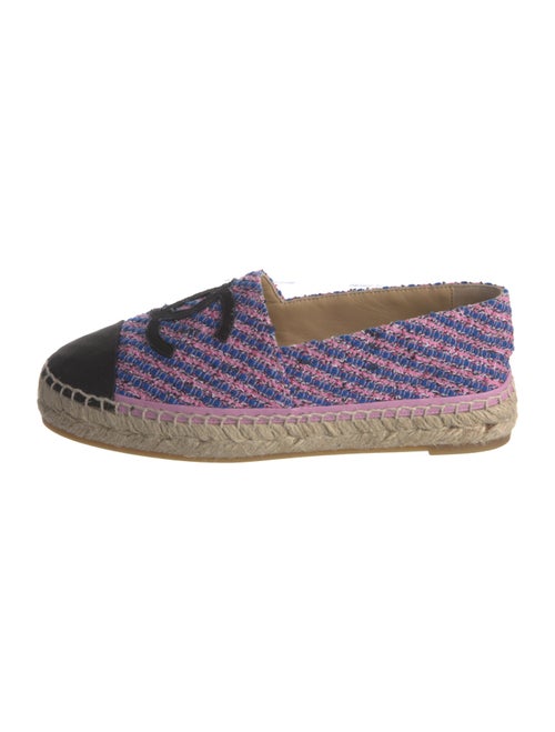Chanel Interlocking CC Logo Tweed Espadrilles