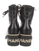 Chanel Interlocking CC Logo Leather Lace-Up Boots