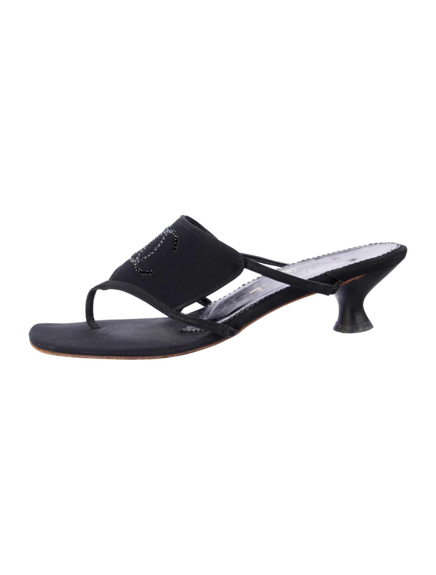 Chanel Vintage Interlocking CC Logo Slides