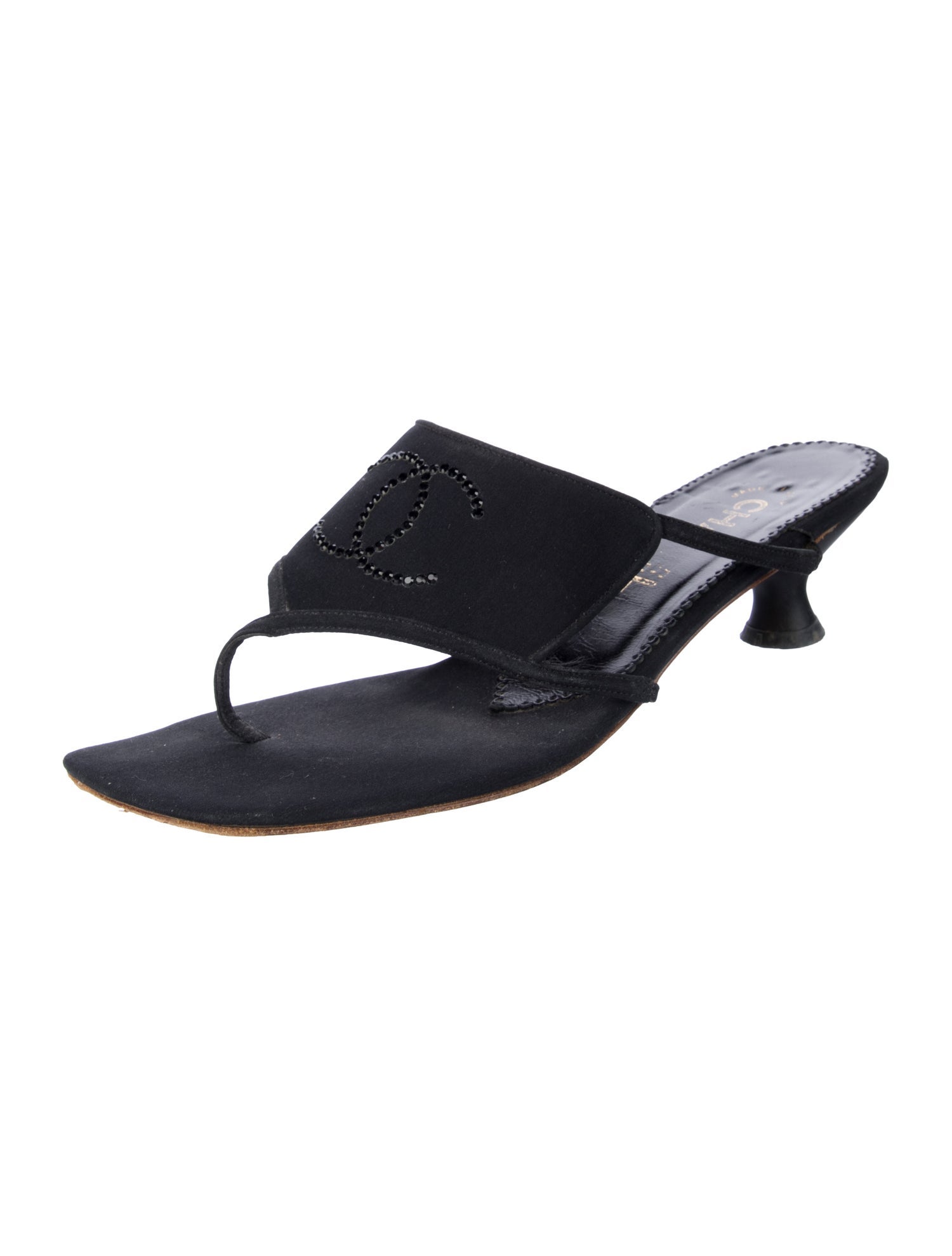 Chanel Vintage Interlocking CC Logo Slides