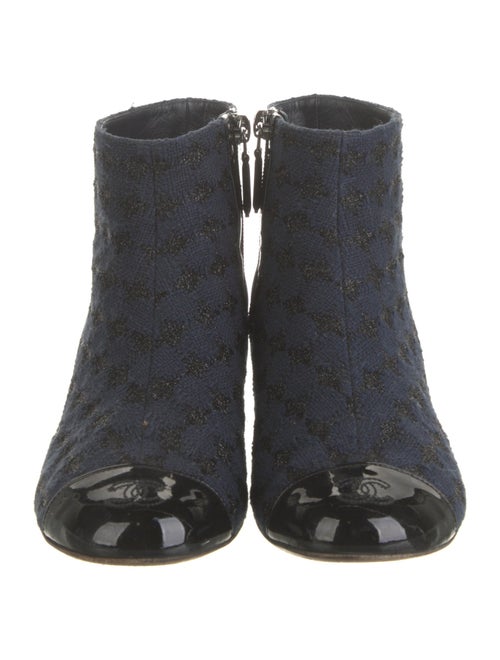 Chanel Interlocking CC Logo Tweed Boots