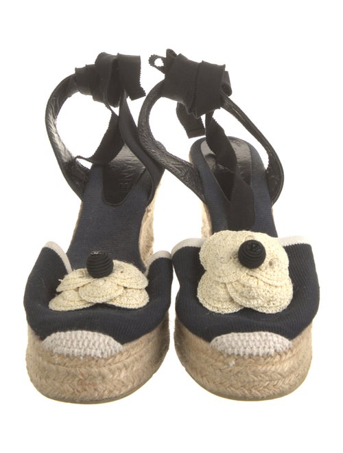 Chanel Camellia Accent Canvas D'Orsay Pumps